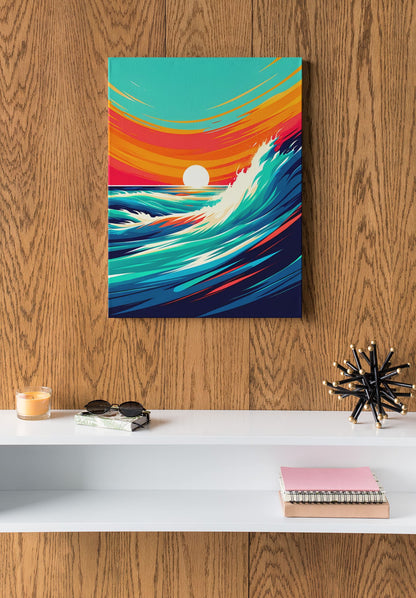 Rolled Costa Vicentina Waves Poster, ready for secure shipping.