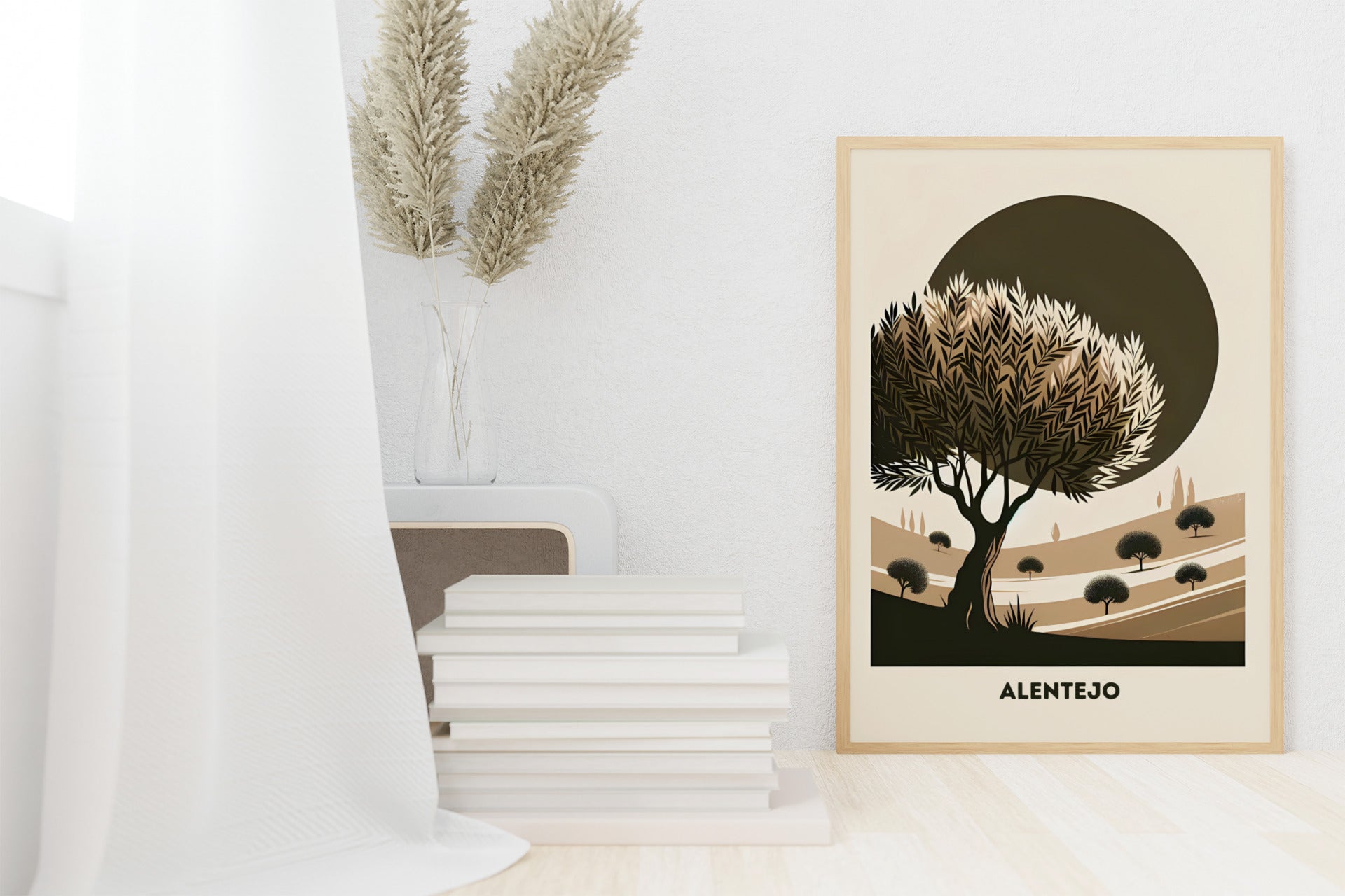 Minimalist Cork Tree Fields Print, inspired by Alentejo’s landscapes.