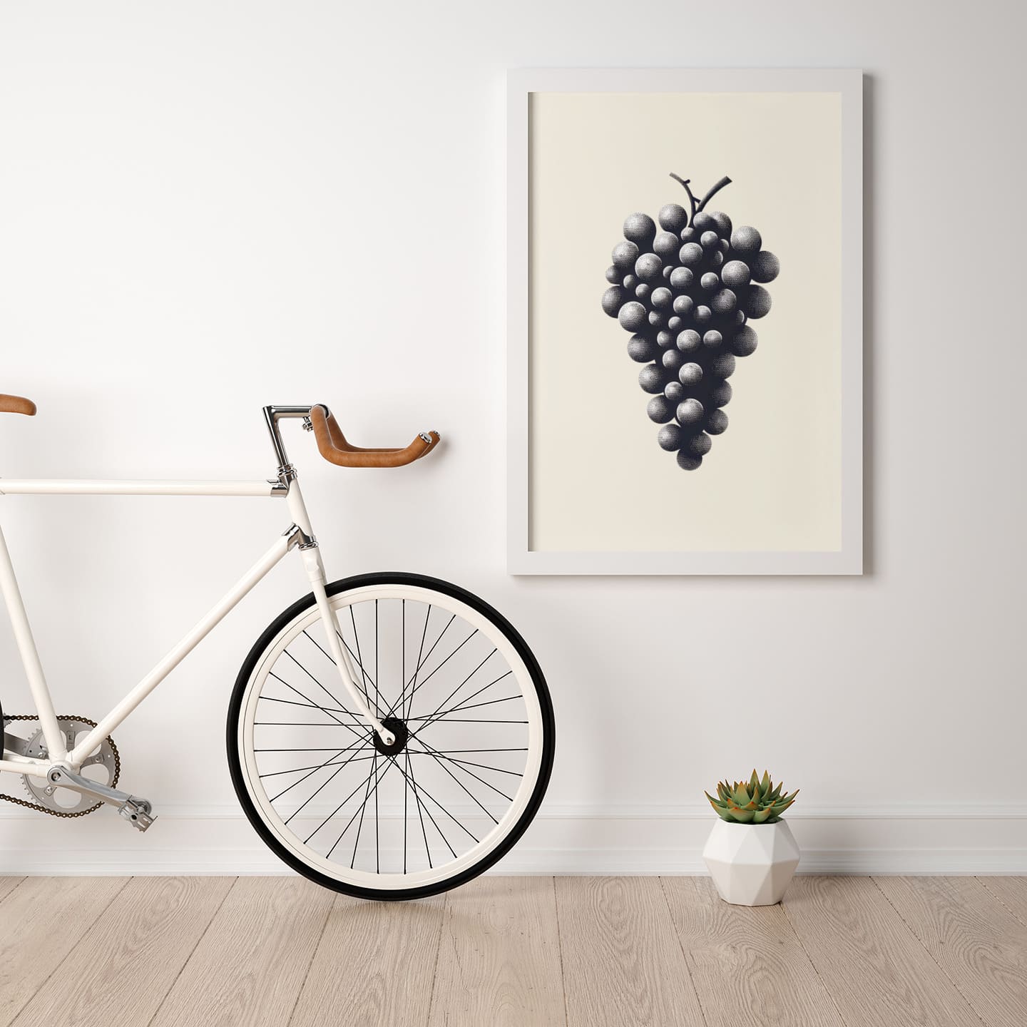 High-quality packaging for the Minimalist Wine Grapes Poster.