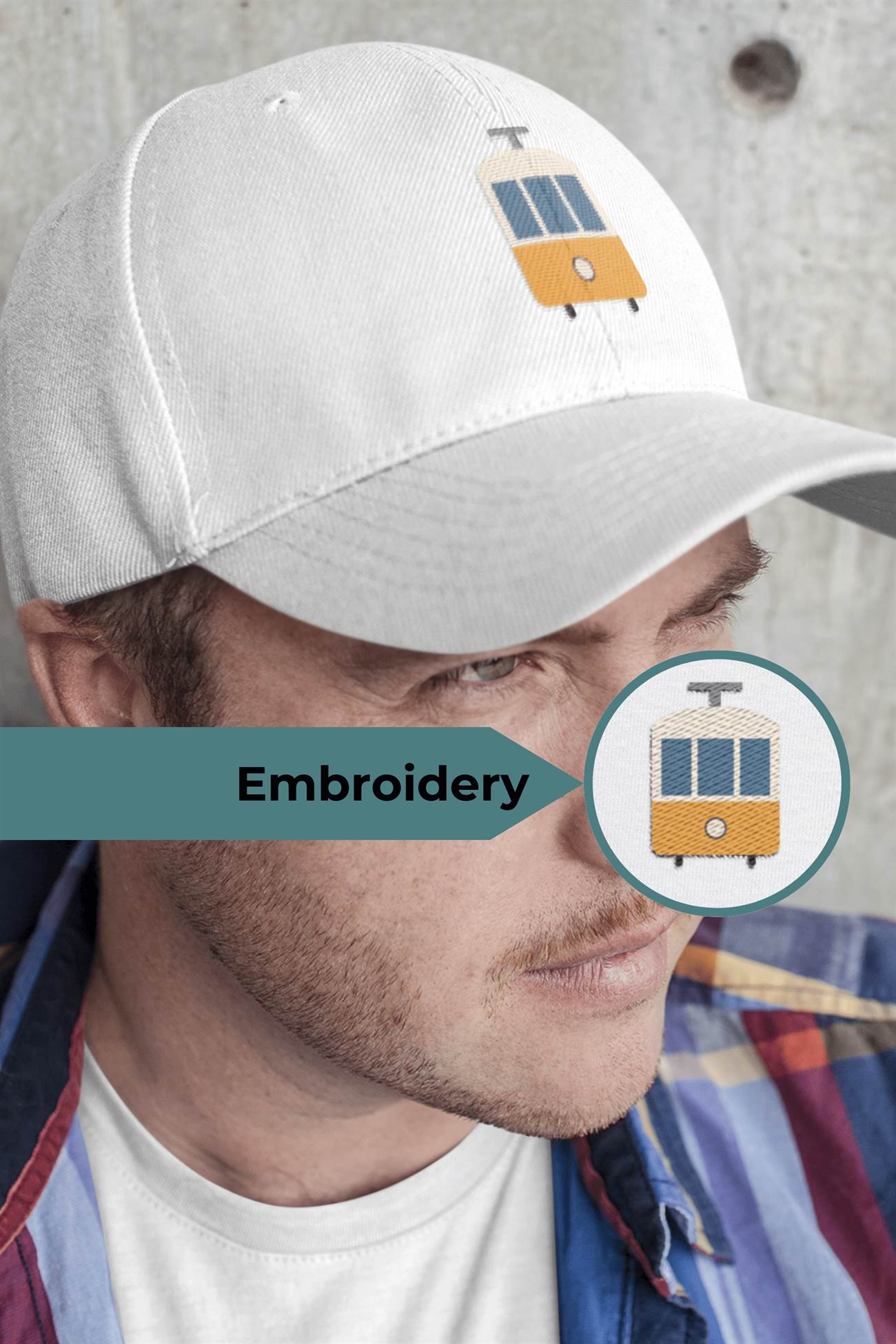 Stylish unisex cap with a minimalist Lisbon tram logo inspired by the city’s heritage.