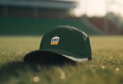 Front view of the Lisbon Tram Unisex Cap, showcasing its heritage-inspired design.