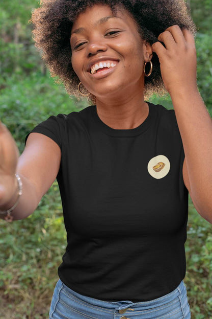 Back view of the Minimalist Pastel de Nata Women’s T-Shirt, highlighting its simple design.