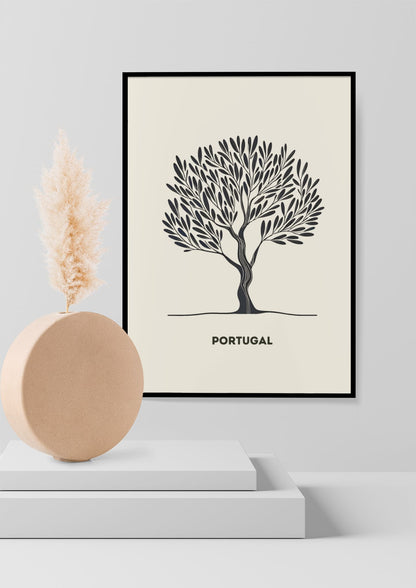 Olive Tree Poster for minimalist home decor, representing Portugal’s landscape.