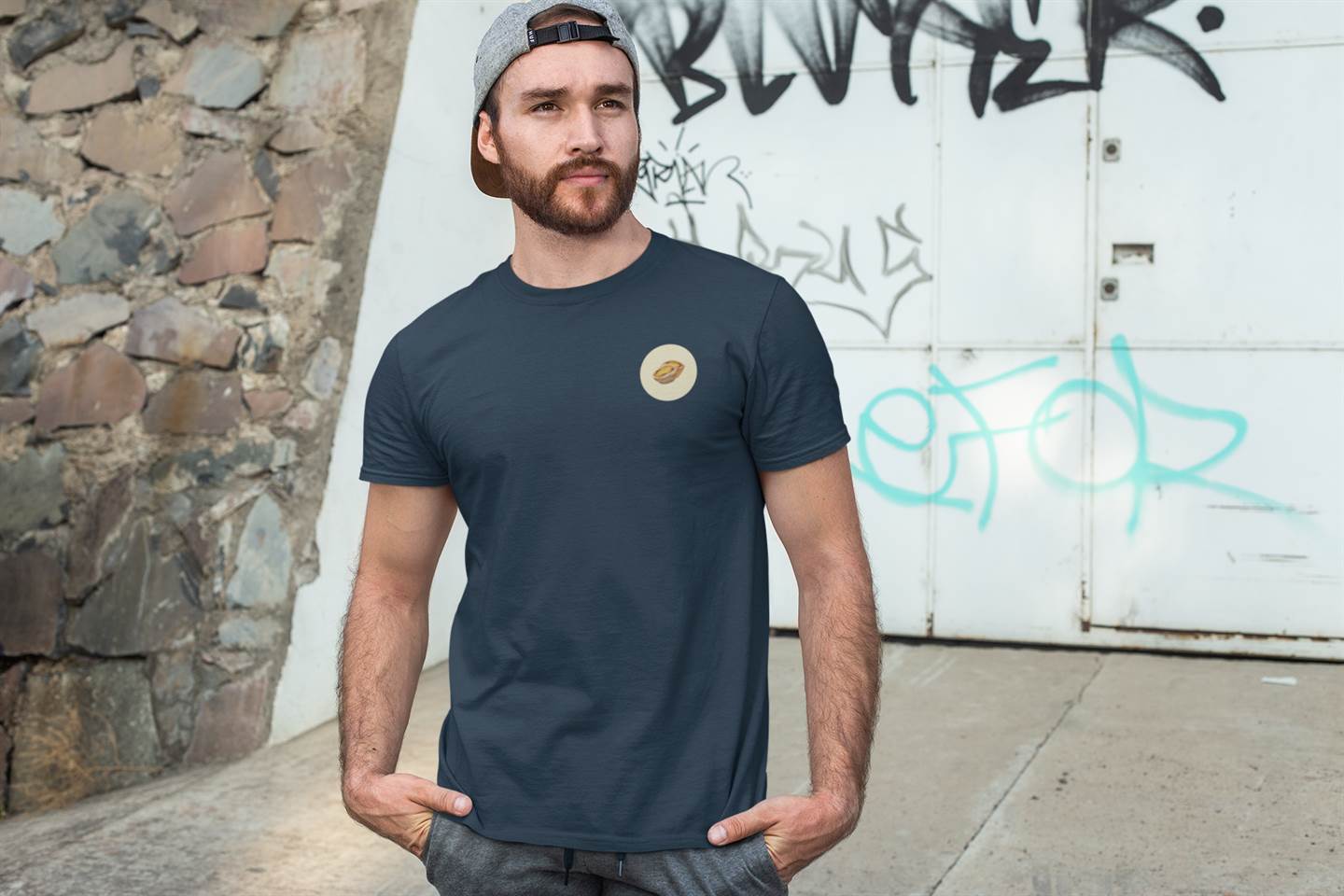 Sustainable organic cotton T-shirt with a Pastel de Nata design.