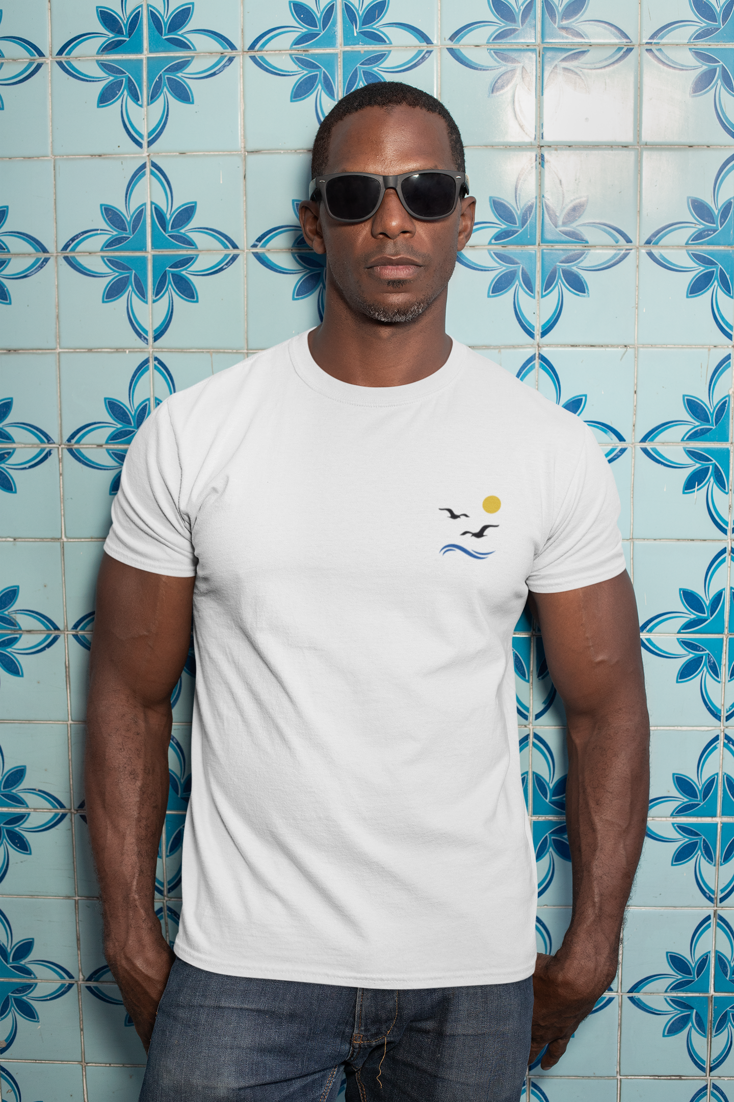 Modern Gaivotas T-Shirt, capturing Portuguese charm in a minimalist style.