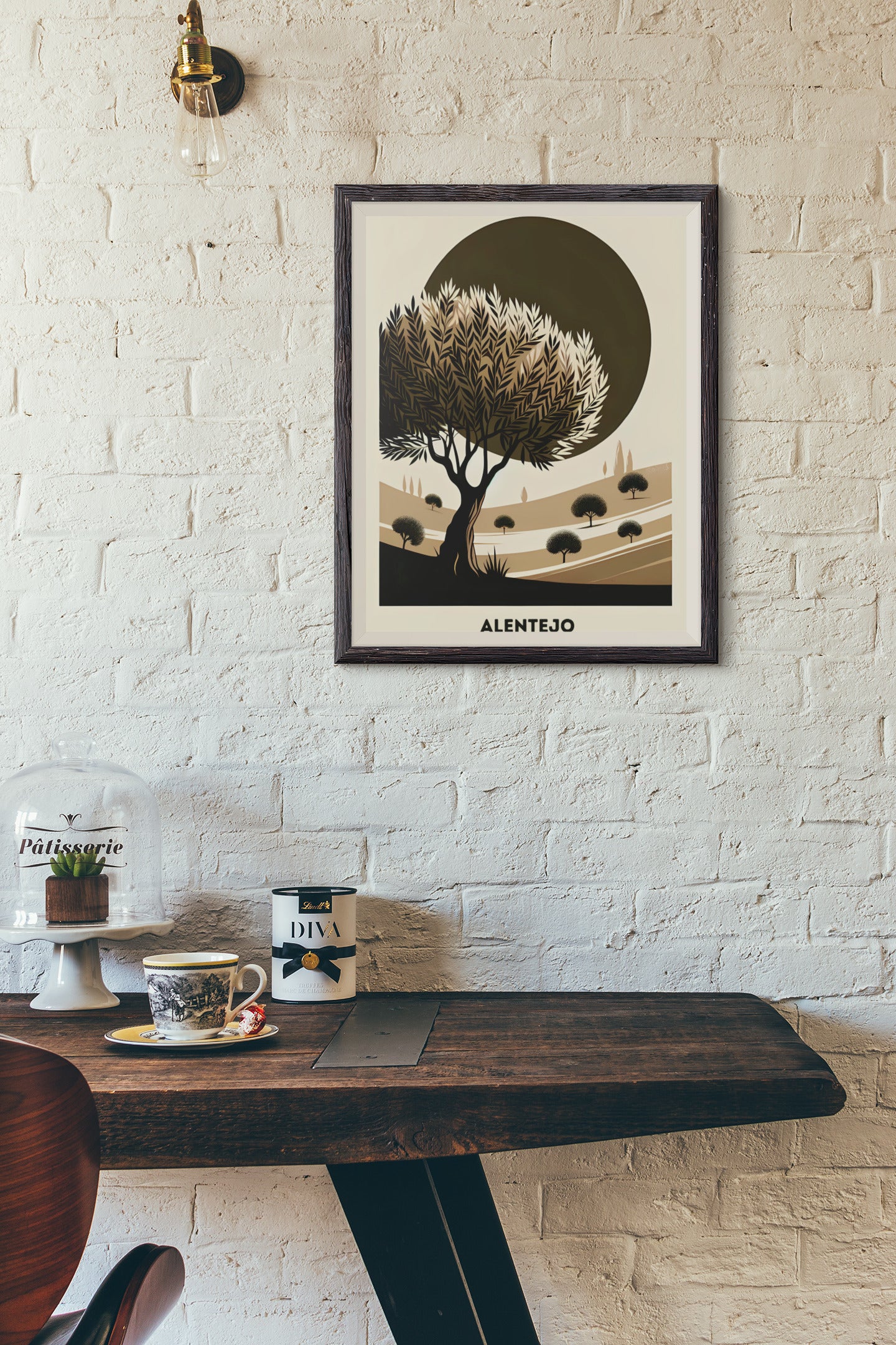 Peaceful Alentejo Flatlands Poster, featuring iconic cork trees.