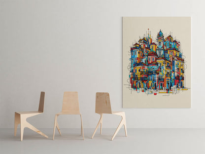 Vibrant Porto Houses Poster for energetic home decor.