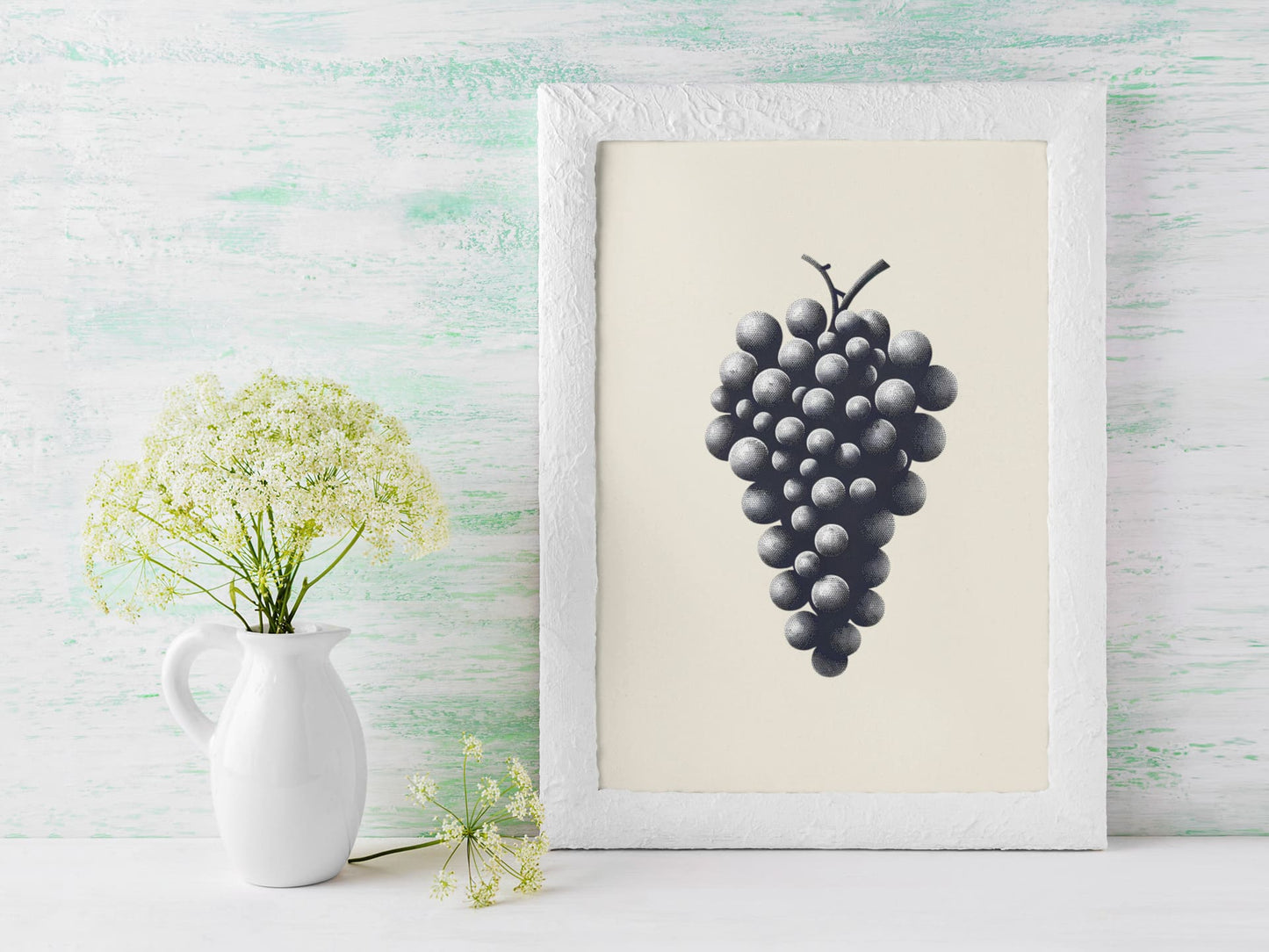 Side view of the Wine Grapes Poster, inspired by Portugal’s vineyards.