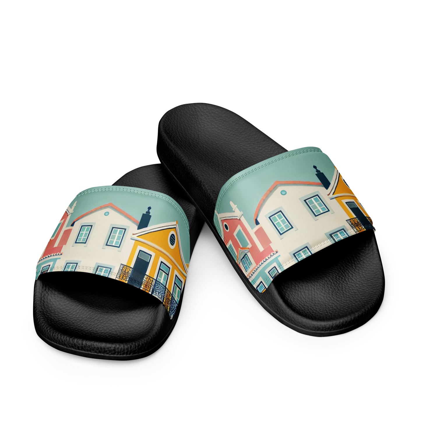 Packaging of the Alfama Collection Slide Slippers with Lisbon-inspired design.